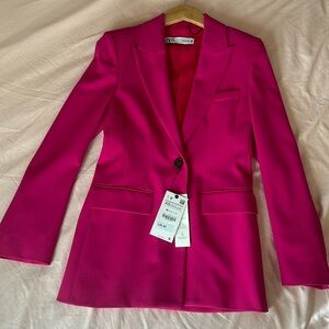 NWT XS Zara blazer fuchsia